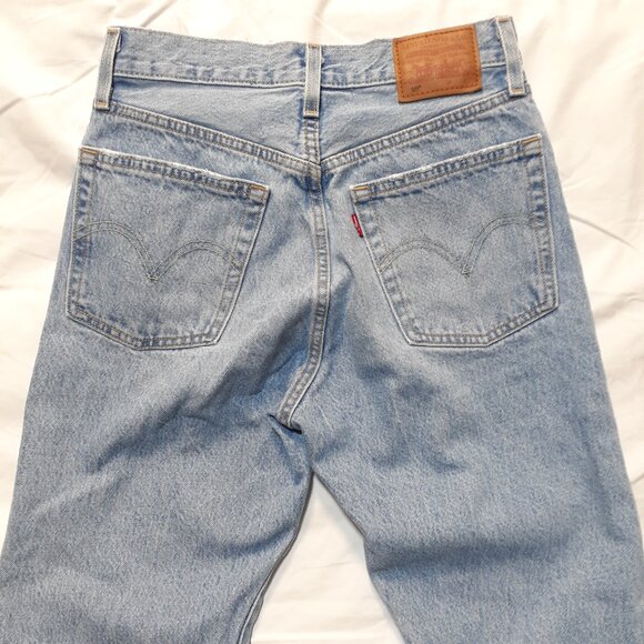 Levis 501 Straight Leg Button Fly Jeans W25 L30 Light Blue 125010373 - Picture 11 of 14